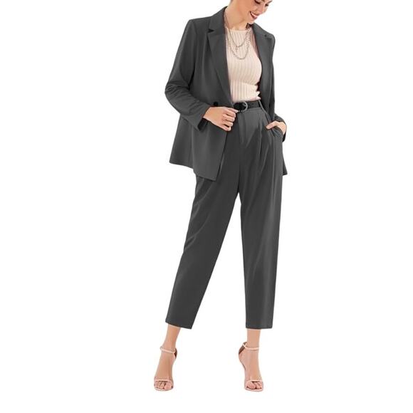 EXLURA Jackets & Blazers - Exlura Women's Large Dark Gray Lightweight Long Sleeve Knit Loose Fit Jacket